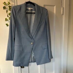 Veronica Beard Chic Blue Checkered Blazer